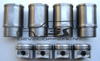 Chemises fonte GS et pistons forgés complet diam 76 ou 77