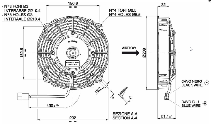 Ventilateur échangeur 200mm TOUR DE CORSE