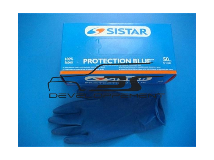 Gants latex bleus spécial hydrocarbureBoite de 50