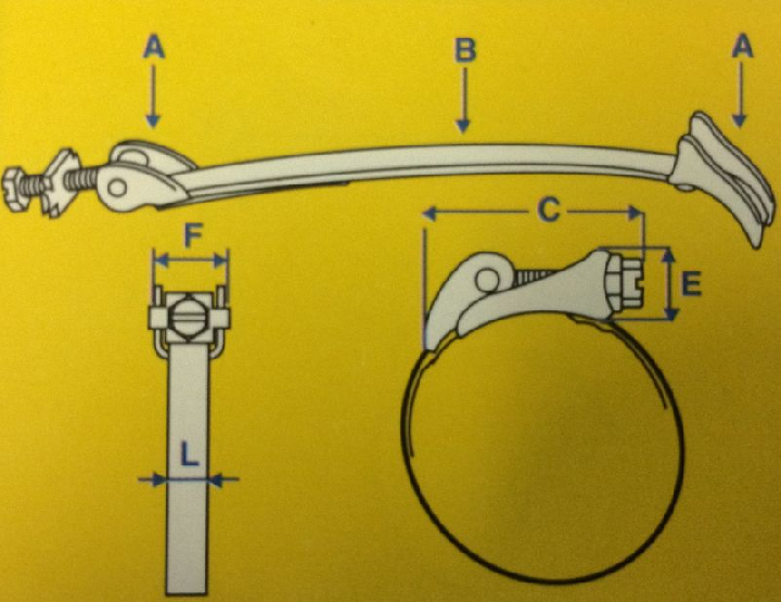 Collier de serrage Renault Sport diam de 41 à 58 mm (par 4)