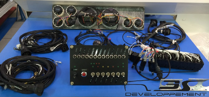 Faisceau électrique complet comportant platine interrupteurs, platine support relais, et faisceau.